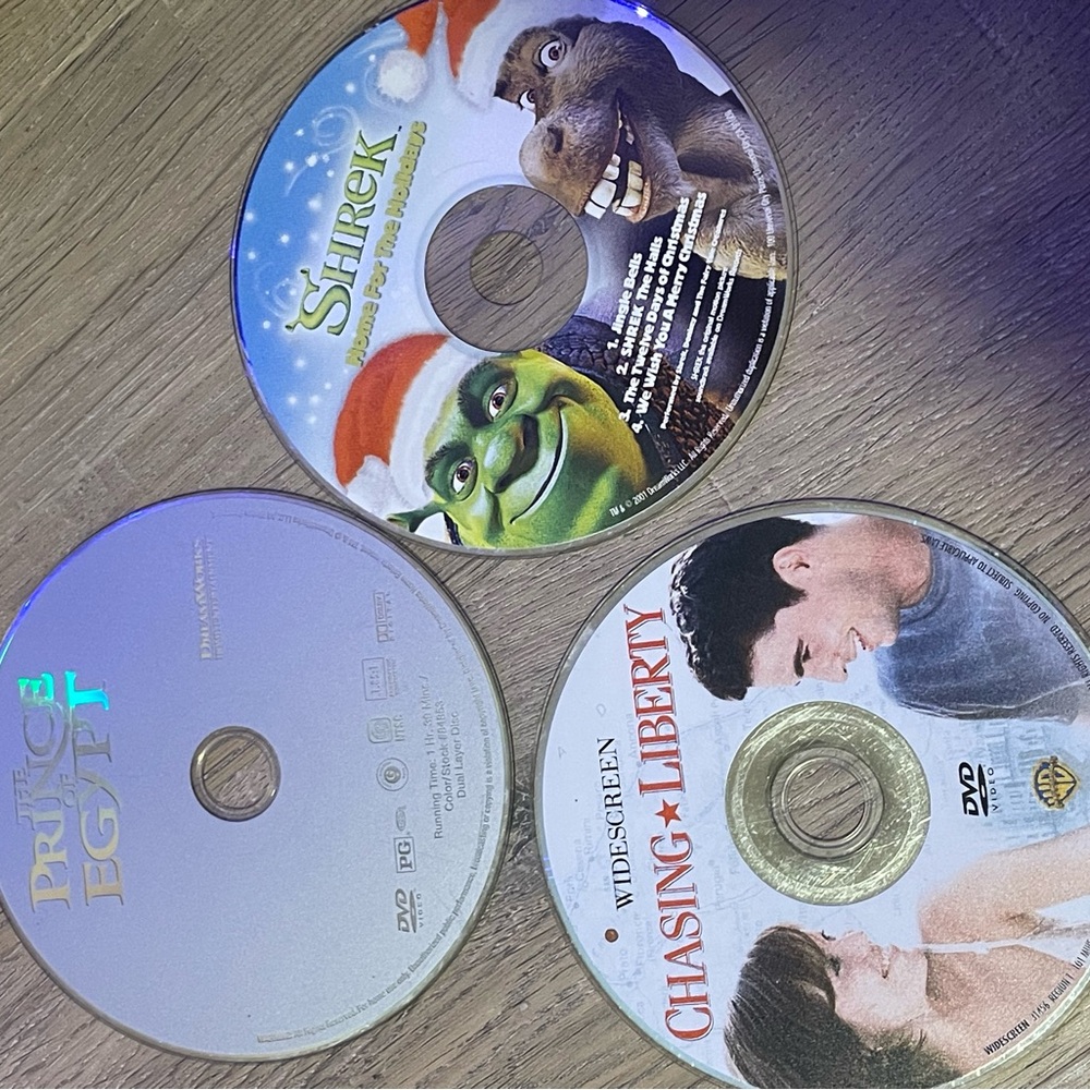 Shrek, The Prince of Egypt, Chasing Liberty DVDs